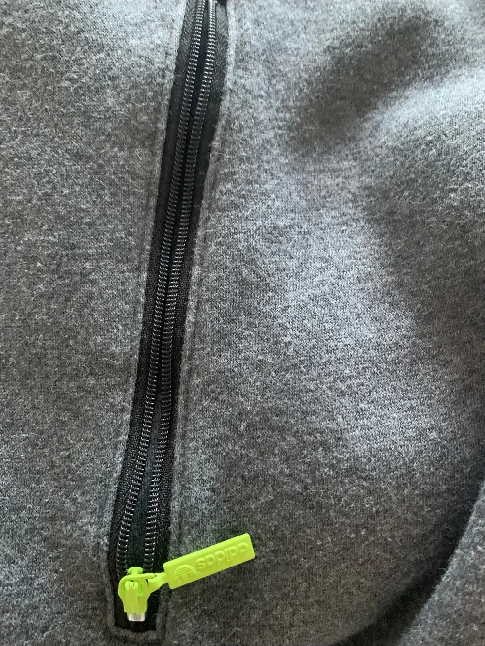 Y2K adidas Gray Jacket with Neon Green Logo & Trim